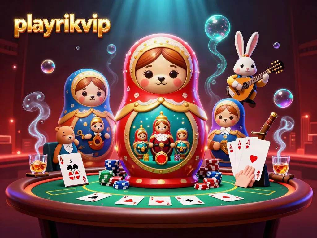 Experience thrilling casino adventures with playrikvip as vibrant characters and game elements blend in this lavish scene.