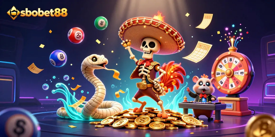 Experience thrilling winnings at sbobet88 with exciting lottery elements and vibrant characters.