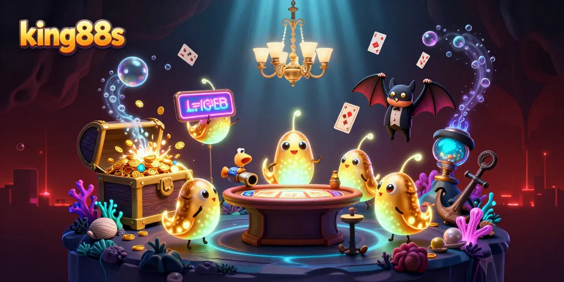 Experience vivid fun at king88s casino with glowworms, gold coins, and lively card action!