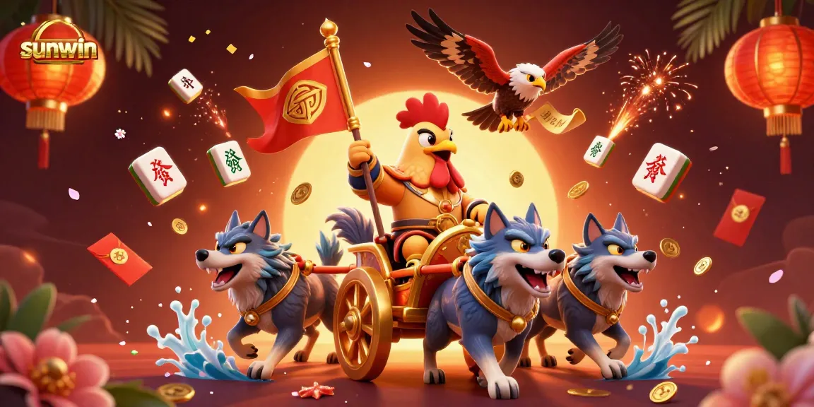 Win big at sunwin with the exciting rooster warlord commanding slot treasures.